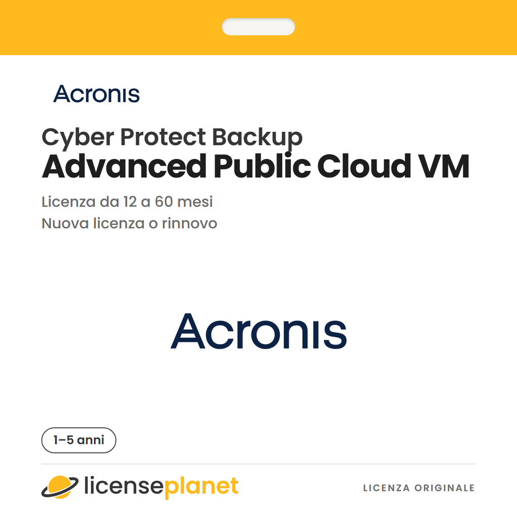 Acronis Cyber Protect - Backup Advanced Public Cloud VM