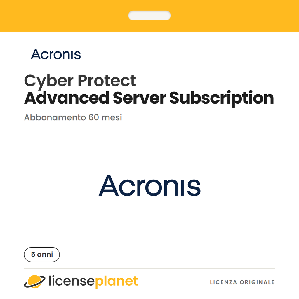 Acronis Cyber Protect Advanced Server Subscription License, 5 Year